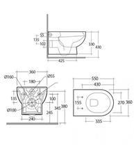 Synergy Tilly wall hung Rimless WC Pan