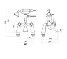 Trisen TT204 WISLEY 2H Bath/Shower Mixer with Shower Set