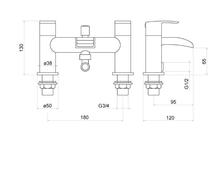 Trisen MERION TT304  2H Bath/Shower Mixer with Shower Set