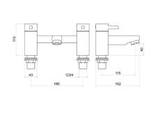 Trisen ARDERN TT605 2H dual control  Bath Filler