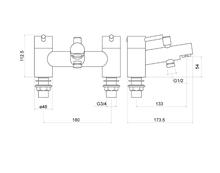 Trisen GROVE TT704  2H Bath/Shower Mixer with Shower Set