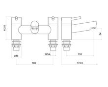 Trisen GROVE TT705 2H dual control  Bath Filler