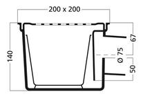 NR536 Stainless steel Grate ABS Plastic Body Drain Trap  200x200mm