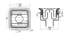 ** 1 only ** NR612 ABS Plastic Shower Trap & Gully 100 x100 Bottom Outlet