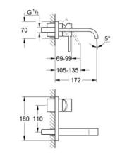 Grohe 19309 ALLURE 2-H Basin Mixer Wall Mounted