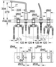 19362 29037 VERIS 5 Hole Bath/Shower Set with Base Frame