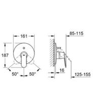 GROHE 19382 35501  EUROSMART COSMO Manual Bath/Shower Mixer & Body