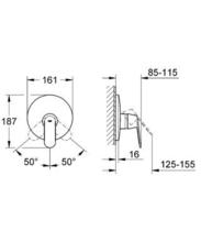 GROHE 19383 35501  EUROSMART COSMO Manual Shower Mixer & Body