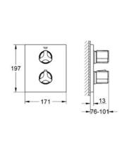 Grohe 19446 ALLURE Thermostatic 2 outlet mixer, spares