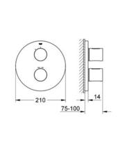 GROHE 118326 G3000 COSMO (round) with Rainshower 210mm Headshower & Talentofil bath filler