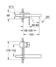 GROHE 19479/32635 QUADRA 2 Hole Wall Mounted Basin Mixer 