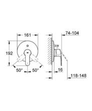 GROHE 19506001/35501  EUROSTYLE Manual Bath/Shower Mixer