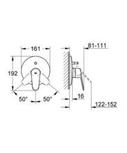 Grohe EURODISC COSMO 19548002/35501 Bath/Shower Mixer built in