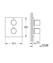 GROHE G3000 COSMO Thermostatic Shower Mixer (square) COMPLETE with Rapido body  19568 35500 