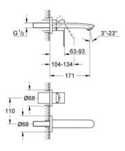 GROHE 19571002/32635  EUROSTYLE COSMO Wall Basin Mixer