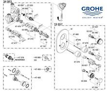 Grohe 19657 34963 Auto 2000 <b>3/4 inch</b>  thermostatic shower spare parts