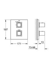 19959/35500 GROHE CUBE Thermostatic Shower Mixer