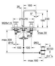 20143000 ALLURE 3-H Basin Mixer Deck Mounted
