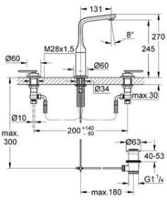 GROHE 20180 VERIS Three-hole Basin Mixer 1/2inch