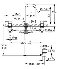 20296001 20299001 GROHE ESSENCE 3 hole Basin Set