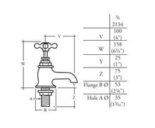  Barber Wilsons REGENT R2134 Bath Pillar Taps, pair 