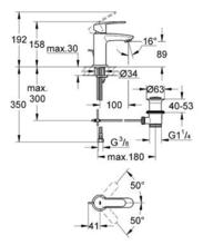 GROHE 23037002  EUROSTYLE COSMO Small Basin Mixer PUW,  LOW pressure