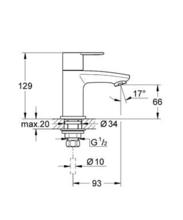 GROHE 23039002  EUROSTYLE COSMO Basin Pillar tap (single)