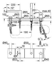 GROHE 23048002  EUROSTYLE COSMO Bath Combination set 4 holes