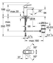 Grohe EUROCUBE 23127000  Basin Mixer Small size with pop up waste