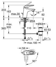 GROHE 23374LS3  EUROSTYLE Small Basin Mixer, loop handle PUW WHITE