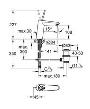 23427 EURODISC Joystick M size Single Lever Basin Mixer