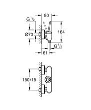 GROHE 23430000 EURODISC JOY Exposed Shower  Mixer CHROME