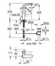 GROHE 23718LS3  EUROSTYLE Large Basin Mixer, solid metal handle PUW WHITE