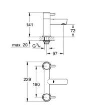 GROHE 25102000  Concetto Deck 2 hole Bath Filler   suits HIGH or LOW pressure