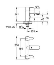 GROHE 25107002 EUROSTYLE COSMO Deck 2 hole Bath/Shower Mixer  suits HIGH or LOW pressure