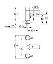 GROHE 25113 Lineare Deck Mounted Bath/Shower Mixer