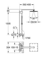 GROHE 26087 Grohtherm CUBE  Thermostatic Shower Mixer with RAINSHOWER system