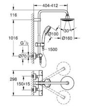 <font color=red>One only </font>GROHE 26302 Tempesta COSMO 160 Shower System