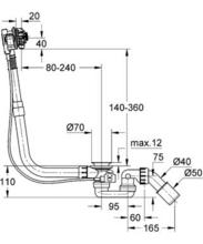 19952 28990 28991 COMPLETE Talentofill Bath Filler & Waste with Faceplate