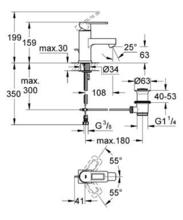 Grohe 32631 32632 QUADRA Basin Mixer with PUW