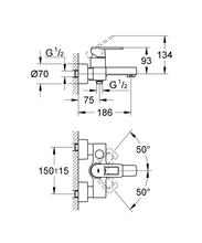 GROHE 32638000 QUADRA Bath/Shower Mixer Wall Mounted