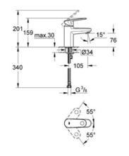 GROHE 33163002 EUROPLUS Basin Mixer 1/2 inch smooth body