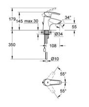 GROHE 33559001  EUROSTYLE Basin Mixer RETRACTABLE CHAIN