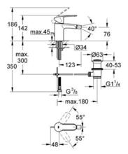 Grohe 3326520L EUROSMART SMALL Basin Mixer with PUW 