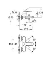 GROHE 33591003  EUROSTYLE COSMO Bath/Shower Mixer Wall Mounted