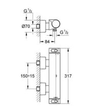 GROHE 34169001 Grohtherm 2000  Thermostatic Shower Mixer exposed with S unions