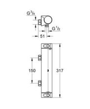 GROHE 34170001 Grohtherm 2000  Thermostatic Shower Mixer exposed