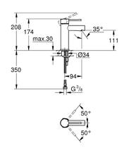 GROHE 34294 ESSENCE Smooth Basin Mixer (no waste)