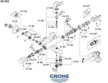 Grohe 34334 34336 Grohtherm 1000 exposed thermostatic Bath/shower mixer