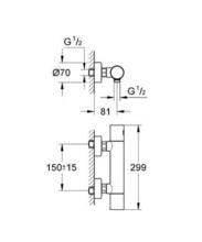 34065 34430 Grohtherm 1000 COSMO exposed Thermostatic Shower Mixer